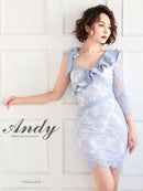 Andy/AN-OK2725/ワンピース/ミニドレス/キャバドレス/総レース/袖あり/リボン/フリル/タイト