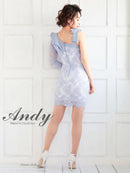 Andy/AN-OK2725/ワンピース/ミニドレス/キャバドレス/総レース/袖あり/リボン/フリル/タイト