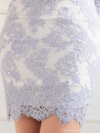 Andy/AN-OK2725/ワンピース/ミニドレス/キャバドレス/総レース/袖あり/リボン/フリル/タイト