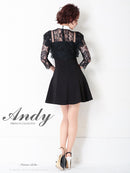Andy/AN-OK2728/ワンピース/ミニドレス/フレアワンピース/リボン/長袖ワンピース/袖あり/切替ワンピース