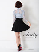 Andy/AN-OK2728/ワンピース/ミニドレス/フレアワンピース/リボン/長袖ワンピース/袖あり/切替ワンピース