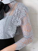 Andy/AN-OK2728/ワンピース/ミニドレス/フレアワンピース/リボン/長袖ワンピース/袖あり/切替ワンピース