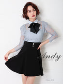 Andy/AN-OK2728/ワンピース/ミニドレス/フレアワンピース/リボン/長袖ワンピース/袖あり/切替ワンピース