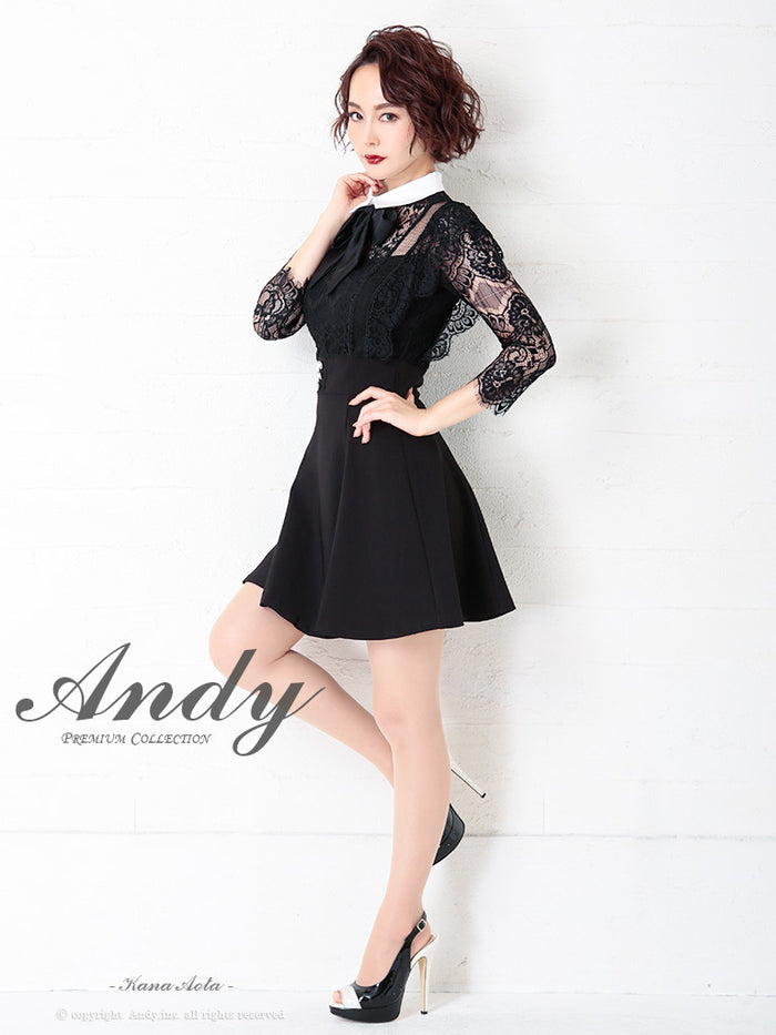 Andy/AN-OK2728/ワンピース/ミニドレス/フレアワンピース/リボン/長袖