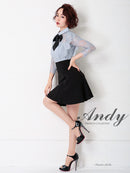 Andy/AN-OK2728/ワンピース/ミニドレス/フレアワンピース/リボン/長袖ワンピース/袖あり/切替ワンピース