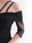 Andy/AN-OK2735/ワンピース/ミニドレス/タイトワンピース/レース/ワンカラー/オフショルダー/袖あり