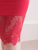 Andy/AN-OK2735/ワンピース/ミニドレス/タイトワンピース/レース/ワンカラー/オフショルダー/袖あり