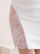 Andy/AN-OK2736/ワンピース/ミニドレス/ワンカラー/レース/リボンデザイン/オフショルダー/レーススリット