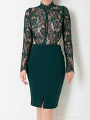 Andy/AN-OK2770/ワンピース/ミニドレス/キャバドレス/タイト/カットアウト/ウエストカット/長袖/袖あり/ハイネック