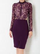 Andy/AN-OK2770/ワンピース/ミニドレス/キャバドレス/タイト/カットアウト/ウエストカット/長袖/袖あり/ハイネック