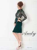 Andy/AN-OK2770/ワンピース/ミニドレス/キャバドレス/タイト/カットアウト/ウエストカット/長袖/袖あり/ハイネック