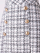 Andy/AN-OK2776/ミニドレス/キャバドレス/七分袖/袖あり/Aライン/切替ワンピース/チェック柄/胸元カットアウト