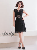 Andy/AN-OK2781/ワンピース/ミニドレス/タイトワンピース/総レース/ワンカラー