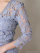 Andy/AN-OK2791/ワンピース/ミディアムドレス/キャバドレス/ワンカラー/総レース/袖あり/七分袖/タイト