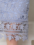 Andy/AN-OK2791/ワンピース/ミディアムドレス/キャバドレス/ワンカラー/総レース/袖あり/七分袖/タイト