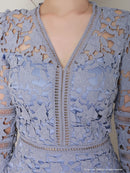 Andy/AN-OK2791/ワンピース/ミディアムドレス/キャバドレス/ワンカラー/総レース/袖あり/七分袖/タイト