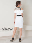 Andy/AN-OK2792/ワンピース/ミニドレス/タイトワンピース/オフショルダー/チュール/レース/ドット柄