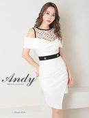 Andy/AN-OK2792/ワンピース/ミニドレス/タイトワンピース/オフショルダー/チュール/レース/ドット柄