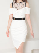 Andy/AN-OK2792/ワンピース/ミニドレス/タイトワンピース/オフショルダー/チュール/レース/ドット柄