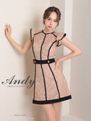 Andy/AN-OK2795/ワンピース/ミニドレス/バイカラー/キャバドレス/Aライン/総レース