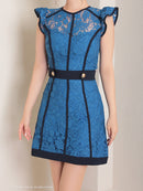 Andy/AN-OK2795/ワンピース/ミニドレス/バイカラー/キャバドレス/Aライン/総レース