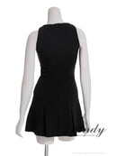 Andy/AN-ON2975/ワンピース/ミニドレス/キャバドレス/シンプル/ワンカラー/ノースリーブ/ビジューライン/バストシアー/フレア/Aライン