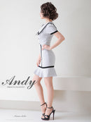 Andy/AN-ON2698/ワンピース/ミニドレス/キャバドレス/タイト/セーラーカラー/パイピング/ボタン/半袖/袖あり/裾フリル