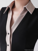 Andy/AN-ON2706/ワンピース/ミニドレス/タイトワンピース/バイカラー/切り替え/襟付き/るなさん着用