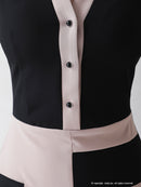 Andy/AN-ON2706/ワンピース/ミニドレス/タイトワンピース/バイカラー/切り替え/襟付き/るなさん着用