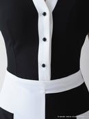 Andy/AN-ON2706/ワンピース/ミニドレス/タイトワンピース/バイカラー/切り替え/襟付き/るなさん着用