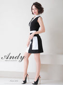 Andy/AN-ON2706/ワンピース/ミニドレス/タイトワンピース/バイカラー/切り替え/襟付き/るなさん着用