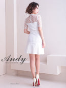 Andy/AN-ON2714/ワンピース/ミニドレス/ワンカラー/チュール/袖あり/るなさん着用