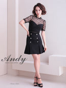 Andy/AN-ON2714/ワンピース/ミニドレス/ワンカラー/チュール/袖あり/るなさん着用