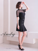 Andy/AN-ON2714/ワンピース/ミニドレス/ワンカラー/チュール/袖あり/るなさん着用