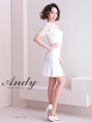 Andy/AN-ON2714/ワンピース/ミニドレス/ワンカラー/チュール/袖あり/るなさん着用