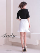 Andy/AN-ON2715/ワンピース/ミニドレス/ワンカラー/タイトワンピース/セットアップ風/ツートンカラー