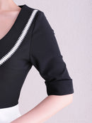 Andy/AN-ON2715/ワンピース/ミニドレス/ワンカラー/タイトワンピース/セットアップ風/ツートンカラー