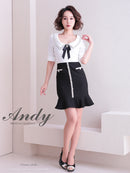 Andy/AN-ON2715/ワンピース/ミニドレス/ワンカラー/タイトワンピース/セットアップ風/ツートンカラー