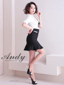 Andy/AN-ON2715/ワンピース/ミニドレス/ワンカラー/タイトワンピース/セットアップ風/ツートンカラー