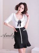 Andy/AN-ON2715/ワンピース/ミニドレス/ワンカラー/タイトワンピース/セットアップ風/ツートンカラー