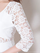 Andy/AN-ON2716/ワンピース/ミニドレス/キャバドレス/ワンカラー/レース/アシンメトリー/袖あり/五分袖/膝丈/タイトドレス