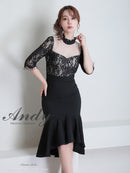 andy/AN-ON2734/ワンピース/キャバドレス/キャバ嬢/ミディアム丈/タイトワンピース/マーメイドスカート/袖あり