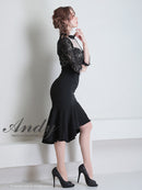 andy/AN-ON2734/ワンピース/キャバドレス/キャバ嬢/ミディアム丈/タイトワンピース/マーメイドスカート/袖あり