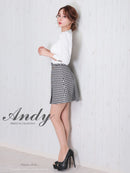 Andy/AN-ON2737/ワンピース/ミニドレス/キャバドレス/ツイード/切替/七分袖/長袖/袖あり/カットアウト/ボックスプリーツ