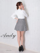 Andy/AN-ON2737/ワンピース/ミニドレス/キャバドレス/ツイード/切替/七分袖/長袖/袖あり/カットアウト/ボックスプリーツ