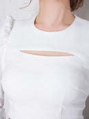 Andy/AN-ON2737/ワンピース/ミニドレス/キャバドレス/ツイード/切替/七分袖/長袖/袖あり/カットアウト/ボックスプリーツ