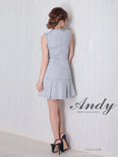 Andy/AN-ON2738/ワンピース/キャバドレス/Aライン/チェック柄/ツイード/フレア/プリーツ/スカート