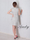 Andy/AN-ON2738/ワンピース/キャバドレス/Aライン/チェック柄/ツイード/フレア/プリーツ/スカート