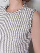 Andy/AN-ON2738/ワンピース/キャバドレス/Aライン/チェック柄/ツイード/フレア/プリーツ/スカート