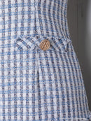 Andy/AN-ON2738/ワンピース/キャバドレス/Aライン/チェック柄/ツイード/フレア/プリーツ/スカート